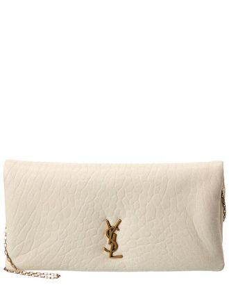 Saint Laurent Calypso Grained Leather Clutch