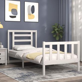 vidaXL Vidaxl - Estructura De Cama Sin Colch&oacute;n Madera De Pino Blanca 90x200 Cm