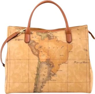 Alviero Martini 1A Classe Geo Classic Tote Bag - Dames - Shoppers - Bruin - ONE Size - Katoen - Tassen