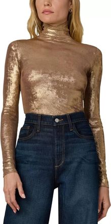Joe's Tony Metallic Long Sleeve Top In Gold