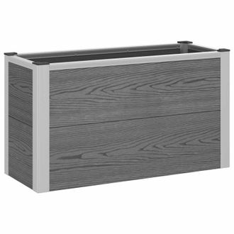 vidaXL Arriate Elevado Gris 75 X 30 X 22 Cm Wpc Y Aluminio Vidaxl