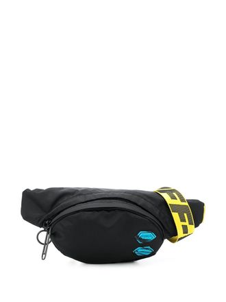 Off-white patch detail nylon belt bag - Black