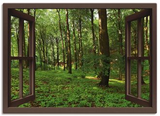 Artland Leinwandbild »Panorama Sommerwald, braun« Fensterblick 1 Stk. tlg. auf Keilrahmen gespannt