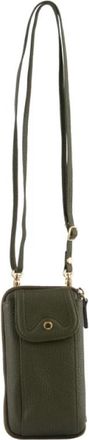 Pourchet Draagbare Hoes - Dames - Telefoonaccessoires - Groen - ONE Size - Leer - Accessoires