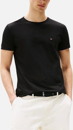 Tommy Hilfiger Mens Tommy Hilfiger 10839 Mens T Shirts Crew Neck Short Sleeve Summer New Cotton Tee - Black - Size: 40