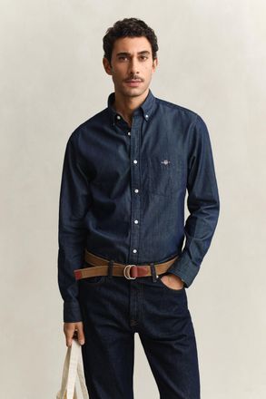 GANT Men Regular Fit Indigo Shirt (XXXL) DARK INDIGO