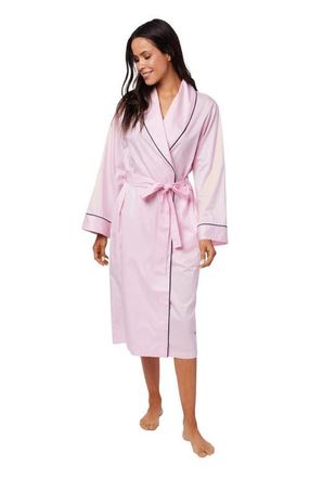 The Cats Pajamas Luxe Pima Shawl Collar Robe in Classic Pink at Nordstrom, Size Medium