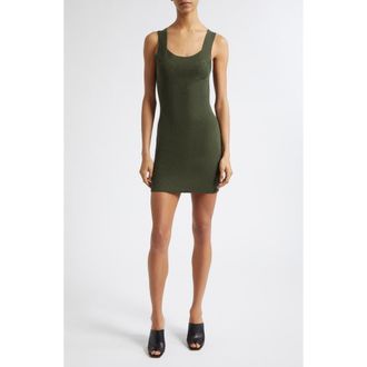 Derek Lam Kamila Sleeveless Knit Minidress in Dusty Olive at Nordstrom, Size Xx-Large