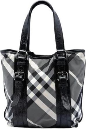 Burberry Pre-owned Nylon Tote - Dames - Vintage Schoudertas - Grijs - ONE Size - Nylon - Vintage