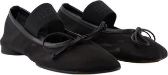 Maison Margiela Womens Nylon Mary Jane Ballerina Black