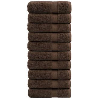 vidaXL Asciugamani da Bagno solund 10 pz Marroni 100x150cm 600gsm - Vidaxl