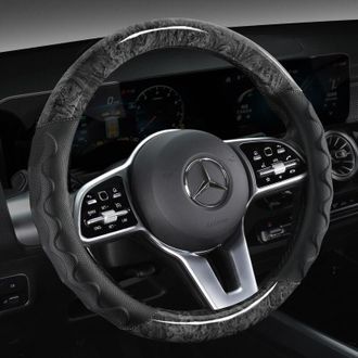 OEM Funda Para Volante - Cuero Sint&eacute;tico Transpirable Antideslizante - Para Coche - Di&aacute;metro 38 Cm - 1 Unidad