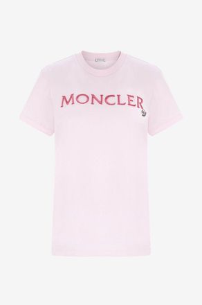 Moncler Kurzarm-T-Shirt mit Macro-Logostickerei