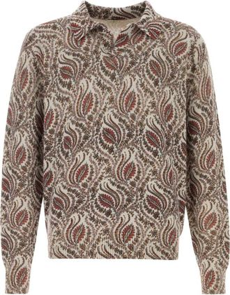 Etro Beige Paisley Shirt Collar Polo