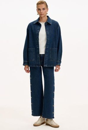 Exquise Jazmyne Denim Jacket in Indigo at Nordstrom, Size Xx-Large
