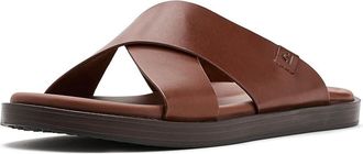 Cole Haan Grand Neoclassic Cross Strap Mens Sandals Woodbury/Dark Natural : 12 D - Medium, Leather