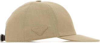Prada Mens Linen Baseball Cap Beige