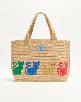 Valentino Garavani Valentino Garavani Raffiachat large raffia shopping bag Wo