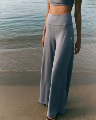 Vuori Clothing Halo Easy Wideleg Pants | Coastal Fog Heather | XS, Size Extra Small