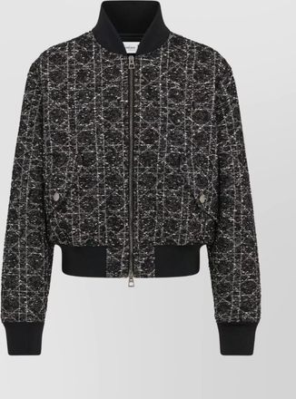 Dior textured fabric coat high collar