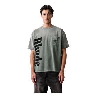 Rhude T-shirt con taschino e logo - - Tops - Uomo - Verde - M