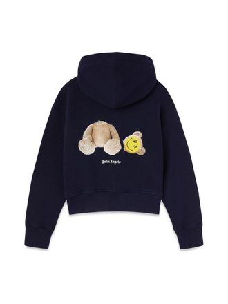 Palm Angels Zip-Up Cotton Sweatshirt - Blue