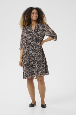 Cream Jurk CRYuna Regular fit leopard