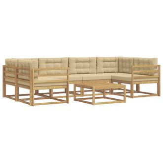 vidaXL Conjunto De Sof&aacute;s De Exterior Con Coj&iacute;n 5 Pcs Y Beige Vidaxl