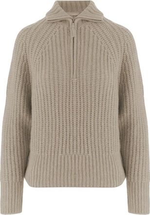 Allude Cashmere en Zijden Trui - Dames - Cashmere truien - Beige - XS - Kasjmier - Truien & Vesten