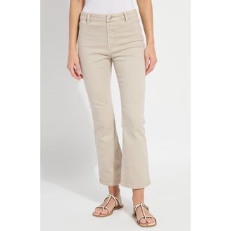 Lyss&eacute; Estelle Pull-On Flare Ankle Jeans in Asutex Crisp Khaki at Nordstrom, Size X-Small