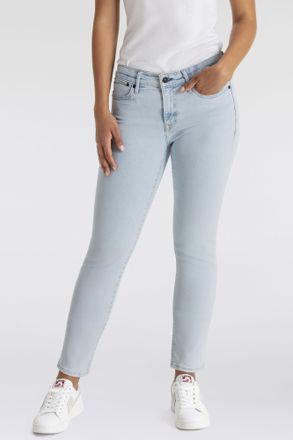 Levi's Slim-fit-Jeans LEVIS 712 SLIM WELT POCKET, Damen, Gr. 27, L&auml;nge 28, blau (trees please), Denim/Jeans, Obermaterial: 85% Baumwolle, 7% Lyocell, 6% Elas