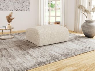 Vente-Unique Pouf in Tessuto bouclette Bianco - POGNI della Maison C&eacute;phy