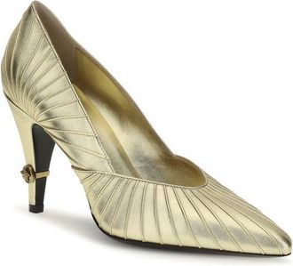 Versace Womens Metallic Calf Leather Pump Gold Bos