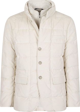 Fay Double Front Quilted Cotton Down Jacket