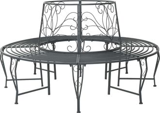 vidaXL Banco De &Aacute;rbol 8-n&uacute;mero De Plazas &Oslash; 160 X 89 Cm Acero Vidaxl