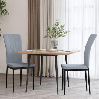 vidaXL Sillas De Comedor 2 Unidades Terciopelo Gris Claro Vidaxl
