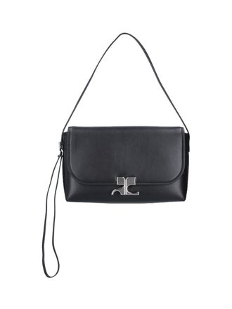 Courr&egrave;ges Black Icotype Flap Shoulder Bag