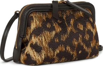 Etro Doc animal-effect clutch bag - women - Raffia/Calf Leather - OS - Brown