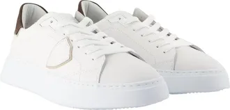 Philippe Model Mens Temple Low Sneaker White Calfskin