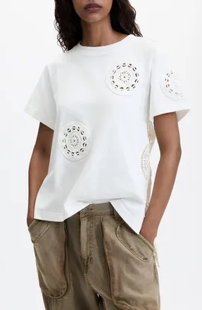 Desigual Open Stitch T-Shirt in Off White at Nordstrom, Size X-Large