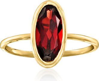 Ross-Simons Oval Garnet Ring in 14kt Yellow Gold