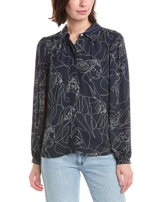 T Tahari Button Down Blouse