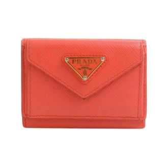Prada Pre-owned Wallets, female, Orange, Size: ONE SIZE Pre-owned Tri-fold Wallet