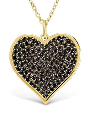 Sterling Forever Cubic Zirconia Heart Pendant Necklace in Gold at Nordstrom