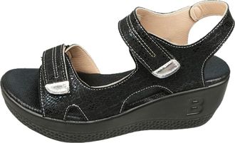 Generic Womens Open Toe Wedge Sandals Soft Leather Sandals For Women Sports Wedge Heels Lightweight Platform Sandal Soft Breathable Insole And Non Slip Rubber