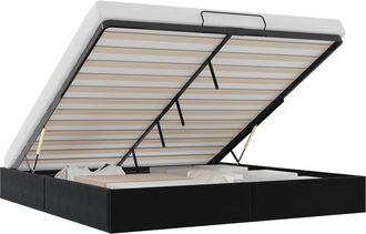 vidaXL Estructura De Cama Ottoman Negro King Size Terciopelo Vidaxl