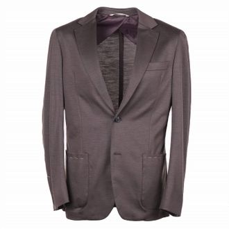Maurizio Baldassari Mens Jersey Wool Soft Jacket In Chocolate Brown