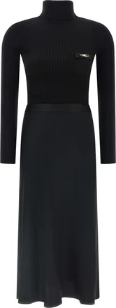 Elisabetta Franchi Black Lycra Midi Womens Dress