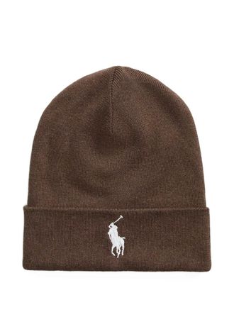 Polo Ralph Lauren logo-detail beanie hat - Brown