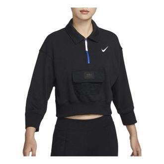 Nike (WMNS) Nike Sportswear City Utility French Terry Polo Jacket Black DV8021-010